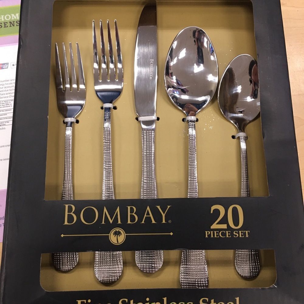 Bombay Company Retro Style Positano Model Stainless Steel 20 piece Flatware Set